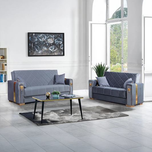 Lion Modern Gray 2 Seater Sofa