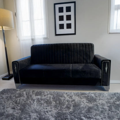 Diamond Elegant Black 2 Seater Sofa