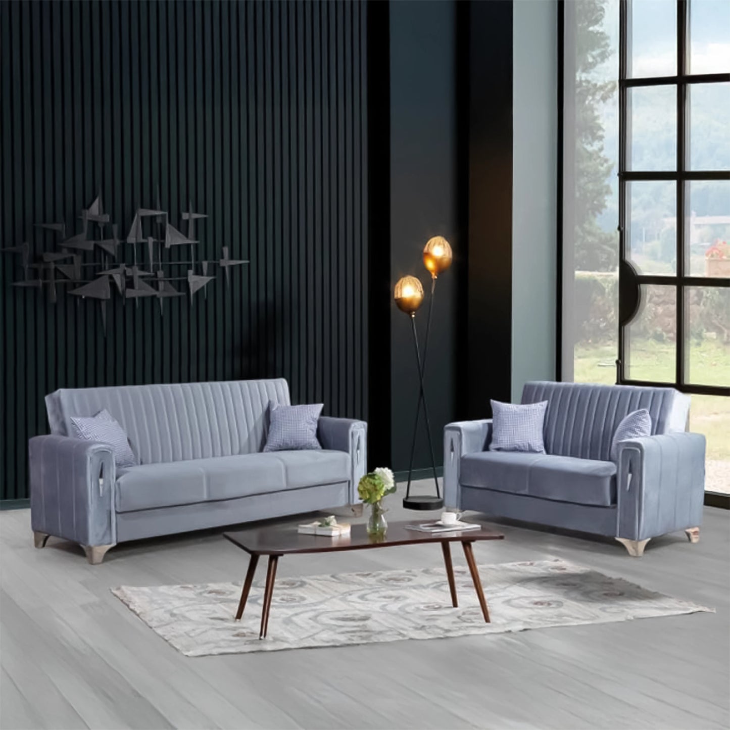 Diamond Elegant Gray 3 Seater Sofa