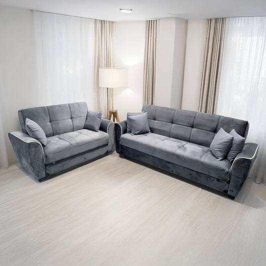 Tual 3+2 Seater Sofa Set - Gray