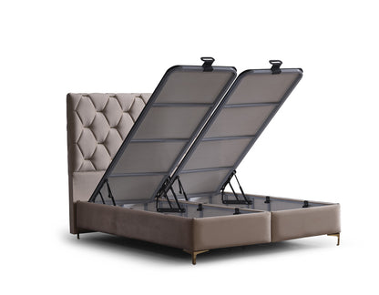 Lilit Upholstered Bed with Headboard and Base Boards