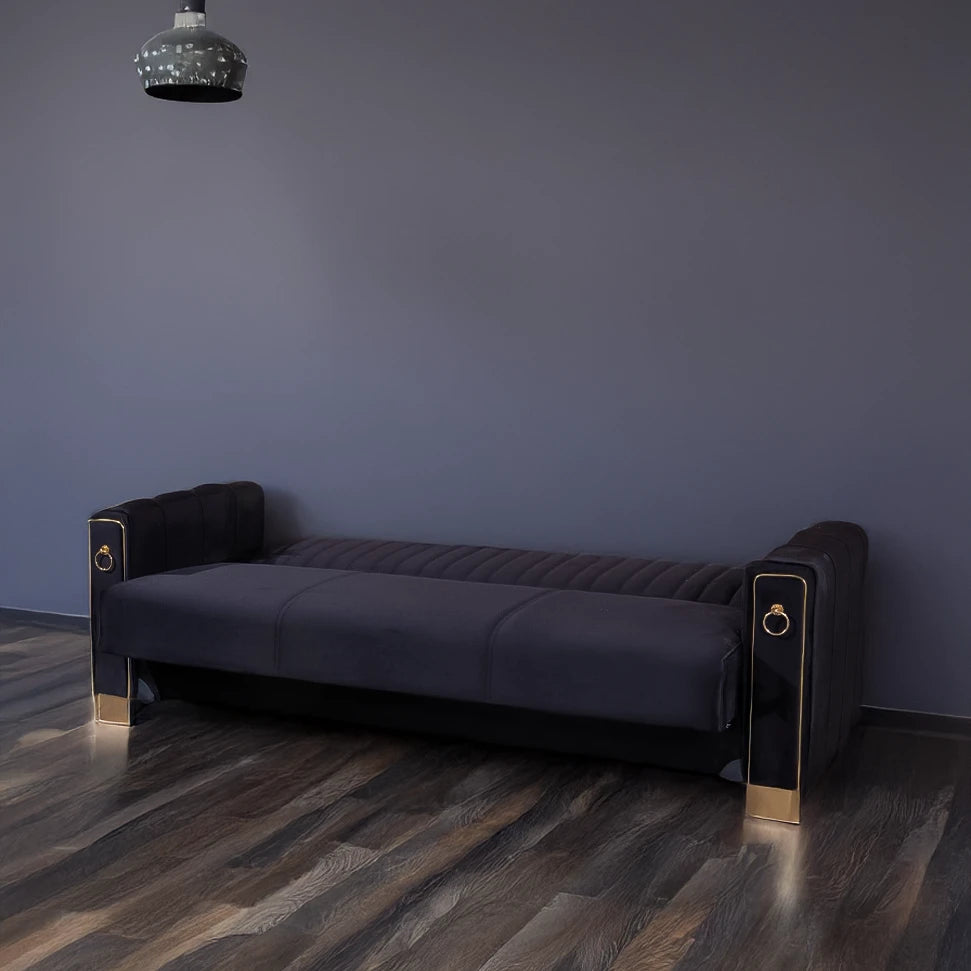 Violet 3+2 Black Sofa Set