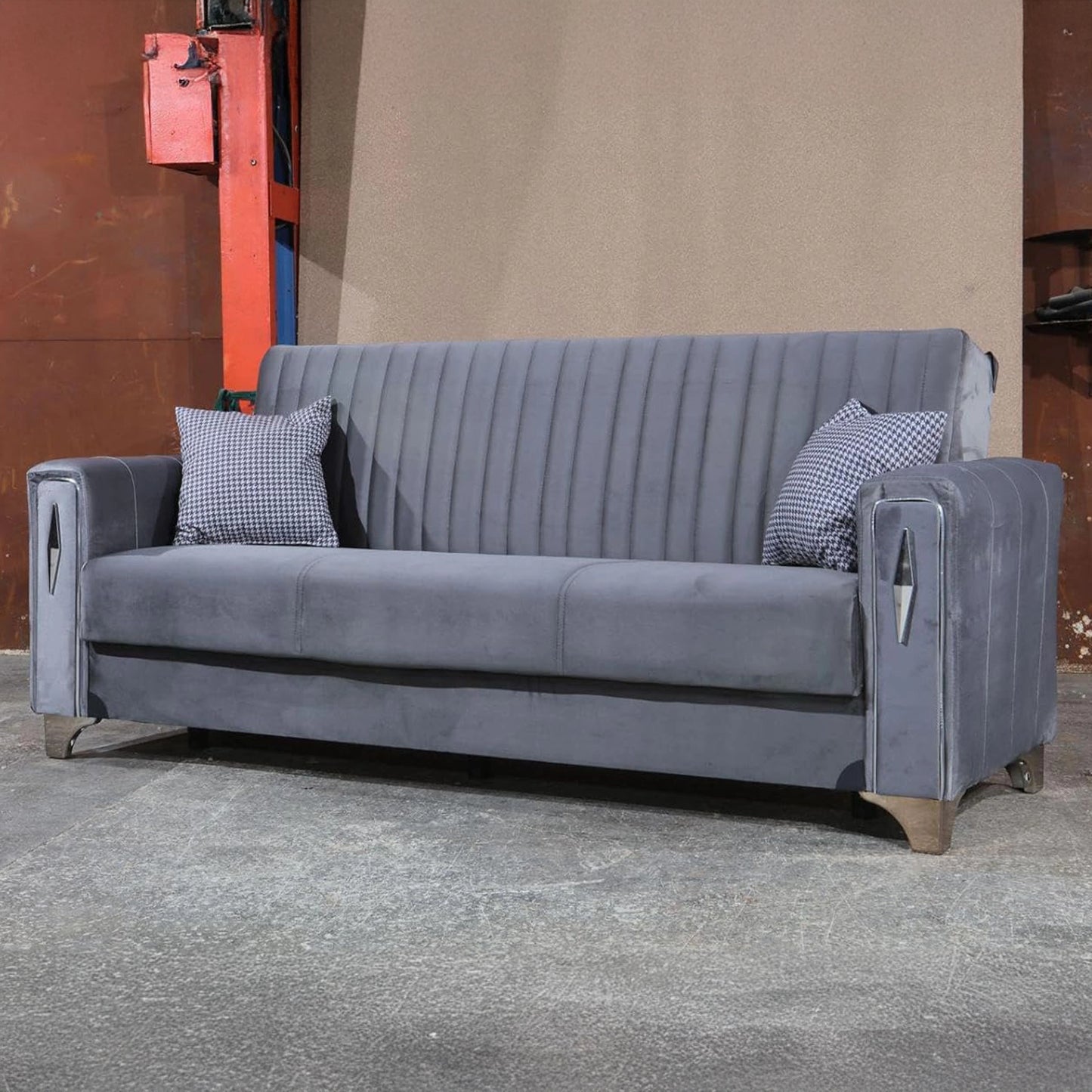 Diamond Elegant Gray 3+2 Sofa Set