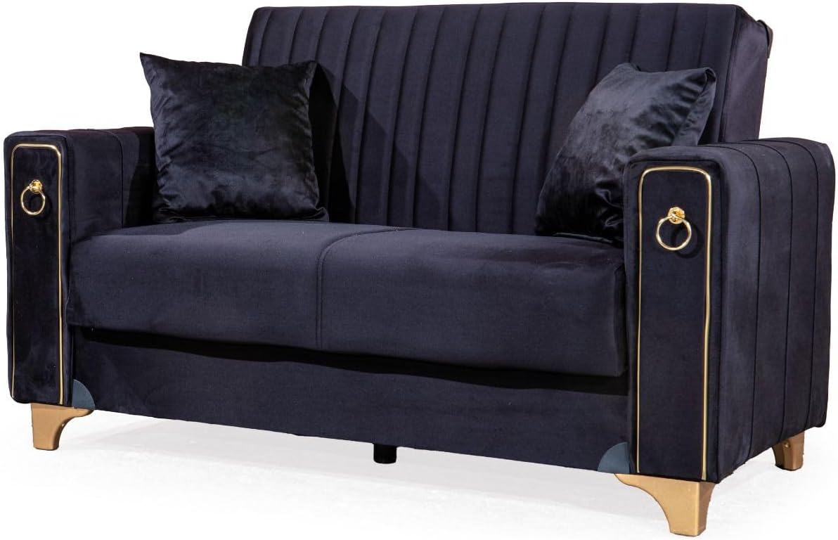 Violet 3+2 Black Sofa Set