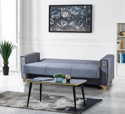 Violet 2 Seater Gray Sofa