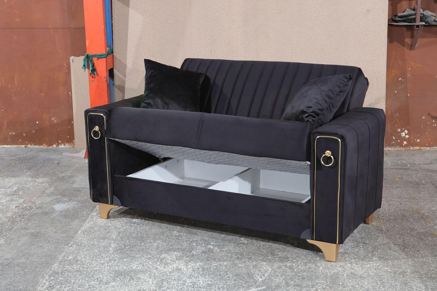 Violet 3+2 Black Sofa Set