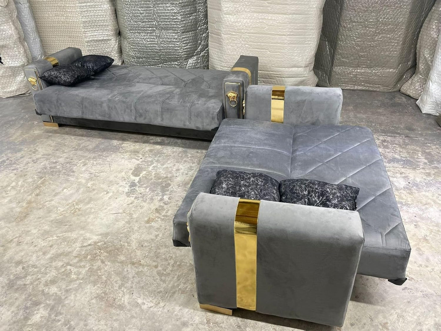 Lion Modern Gray 2 Seater Sofa