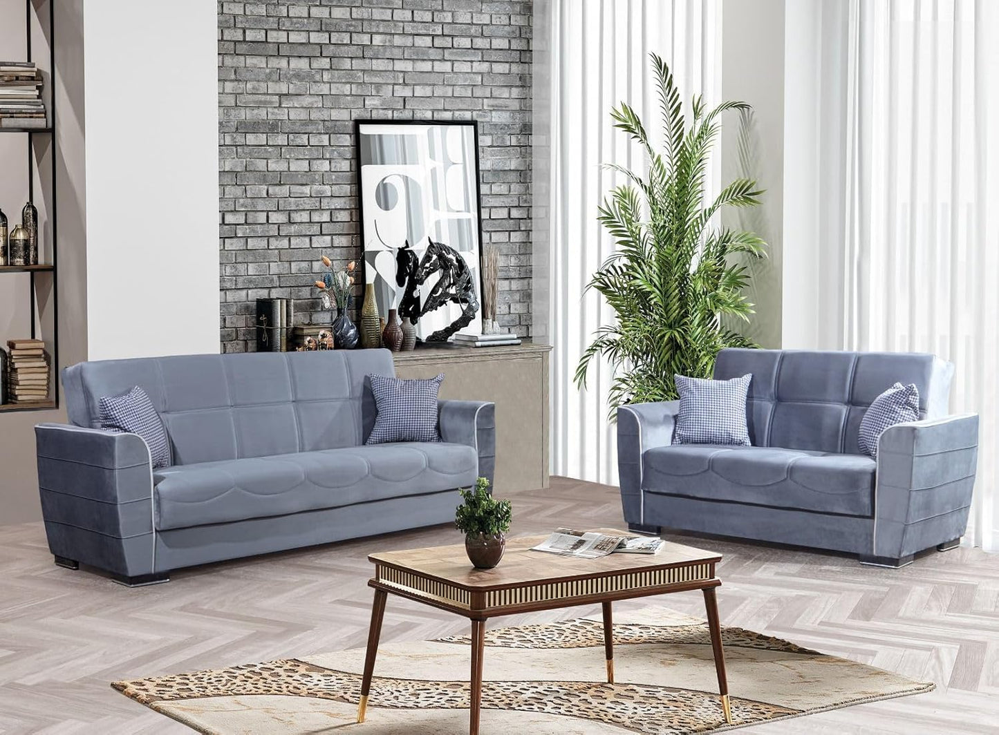 Tual 2 Seater Sofa - Gray