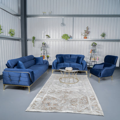 Royal Elegant Dark Blue 3+2 Seater Sofa Set