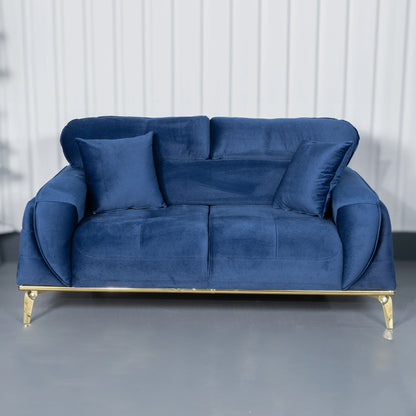 Royal Elegant Dark Blue 3+2+1 Sofa Set