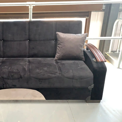 D-Arm Comfortable Black 3+2 Seater Sofa Set