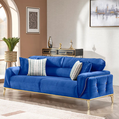 Royal Elegant Dark Blue 3+2+1 Sofa Set