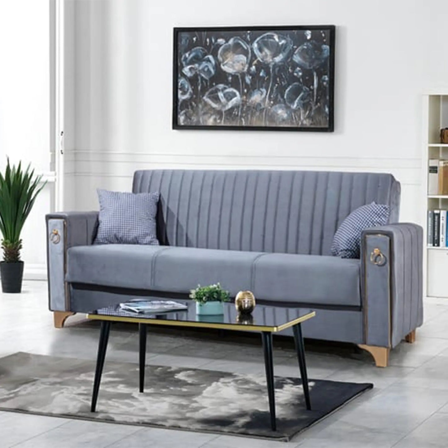 Violet 3+2 Gray Sofa Set