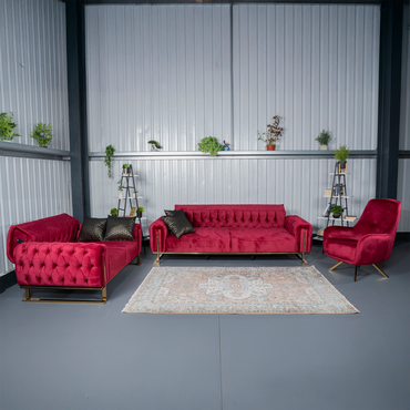 Tokio Elegant Dark Red 3+2 Sofa Set