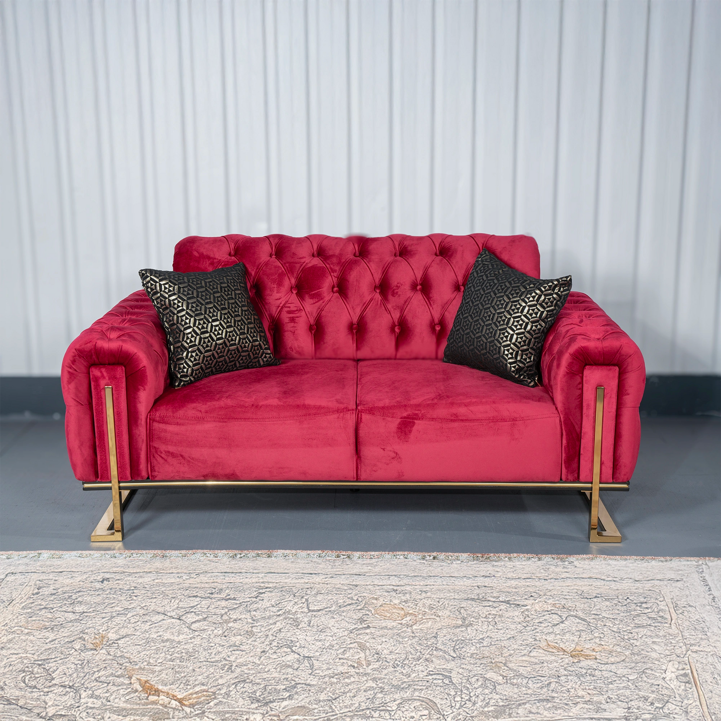 Tokio Elegant Dark Red 3+2 Sofa Set