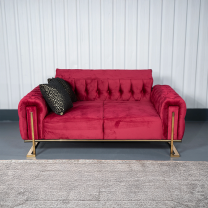 Tokio Elegant Dark Red 3+2 Sofa Set