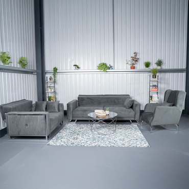 Lorena Elegant Dark Gray 3+2+1 Sofa Set