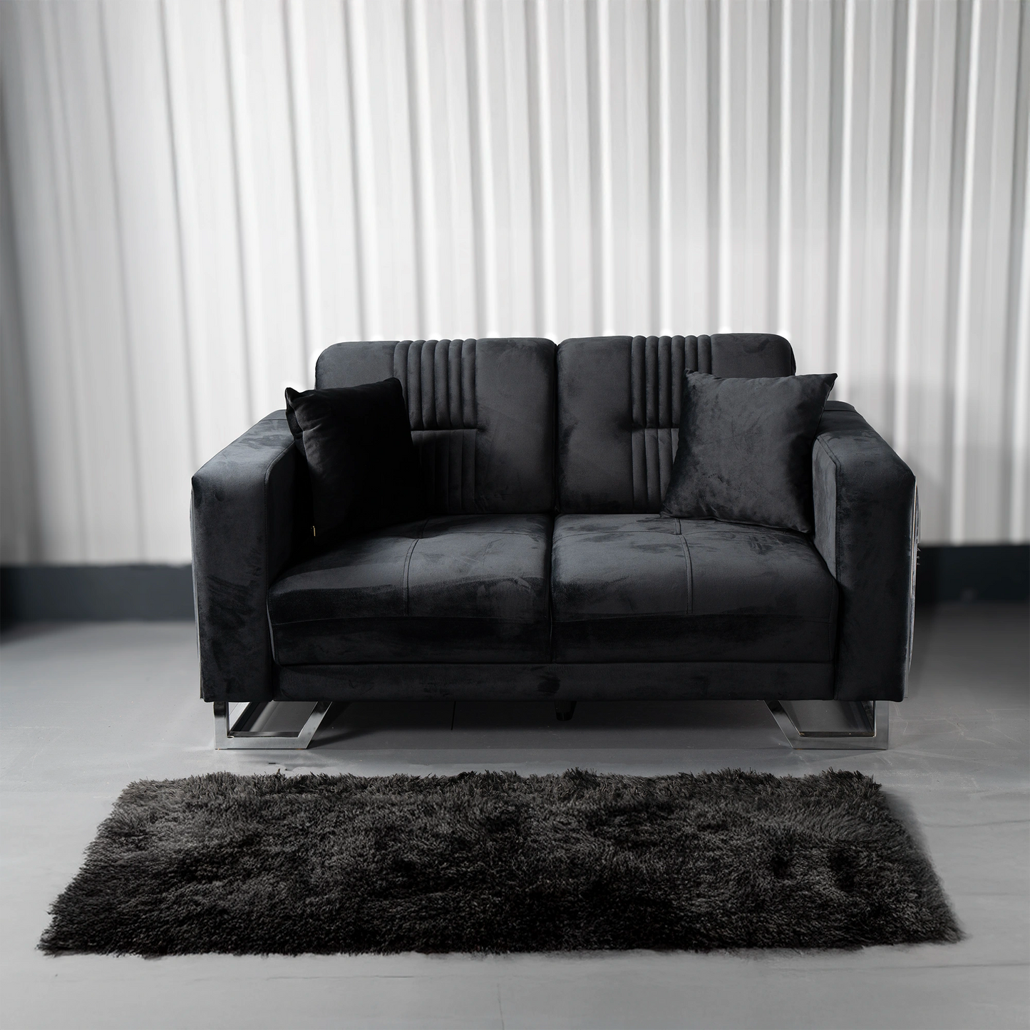 Lorena Elegant Black 3+2+1 Sofa Set