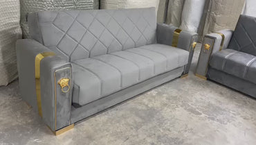 Lion Modern Gray 2 Seater Sofa